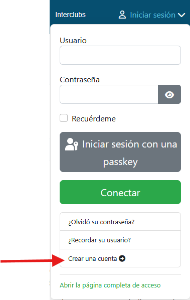 Pantalla de registro